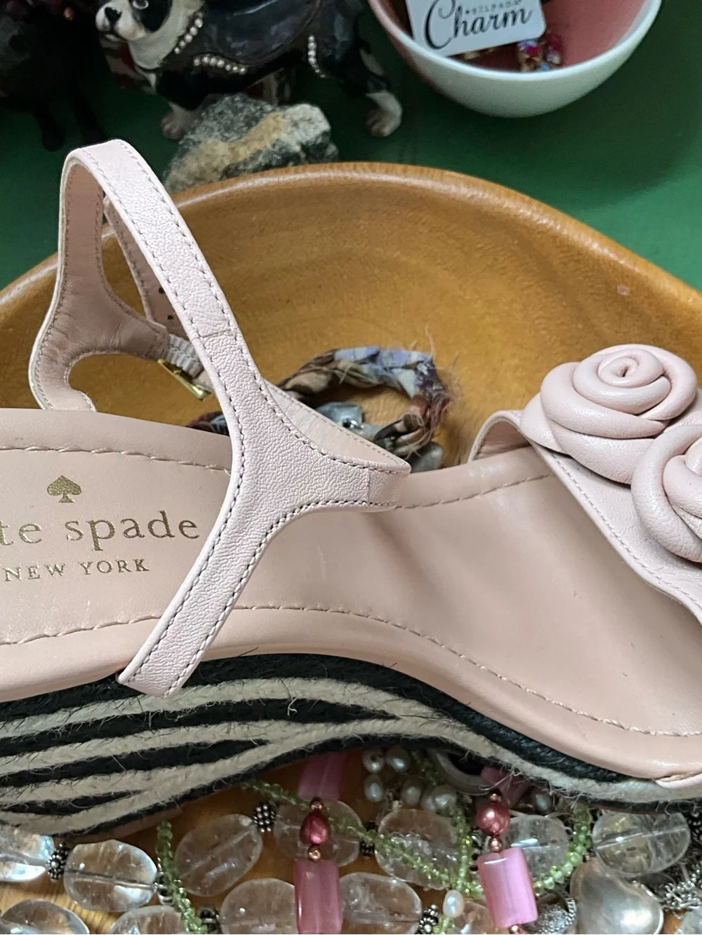 Kate Spade Jill Blush Pink Rose Espadrille Wedge Sandals